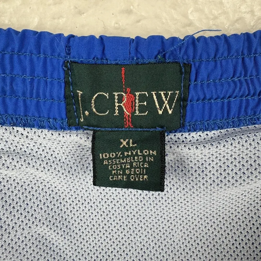J Crew Swim Trunks Mens XL Blue Nylon Mesh Lined Quick Dry Board Shorts Oarsman